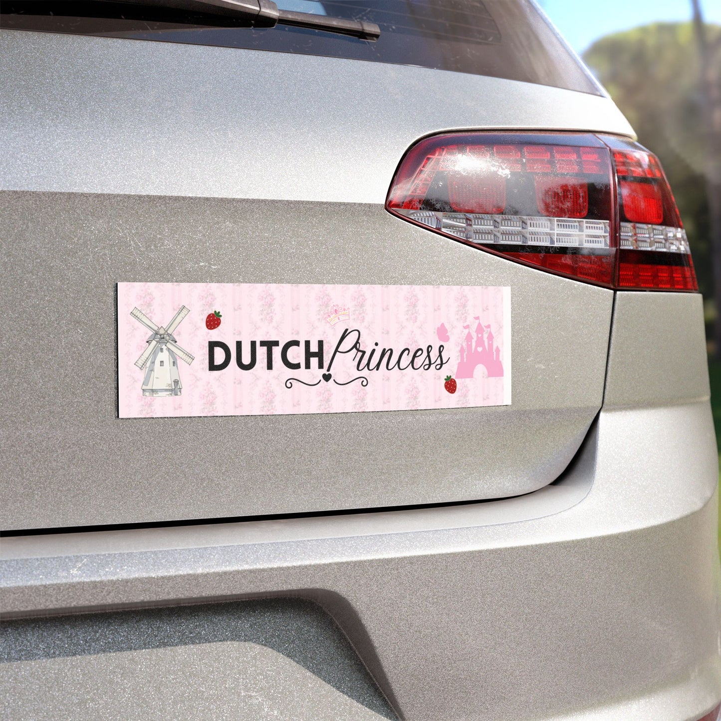 Dutch Princess Car Magnet — Pink DB Windmill & princess Castle Design