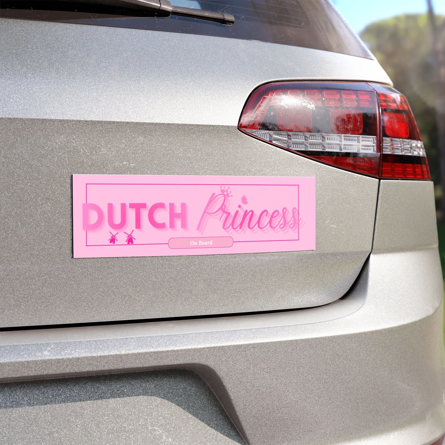 Dutch Princess Car Magnet — Pink 'On Board' DB inspired Vehicle Sign