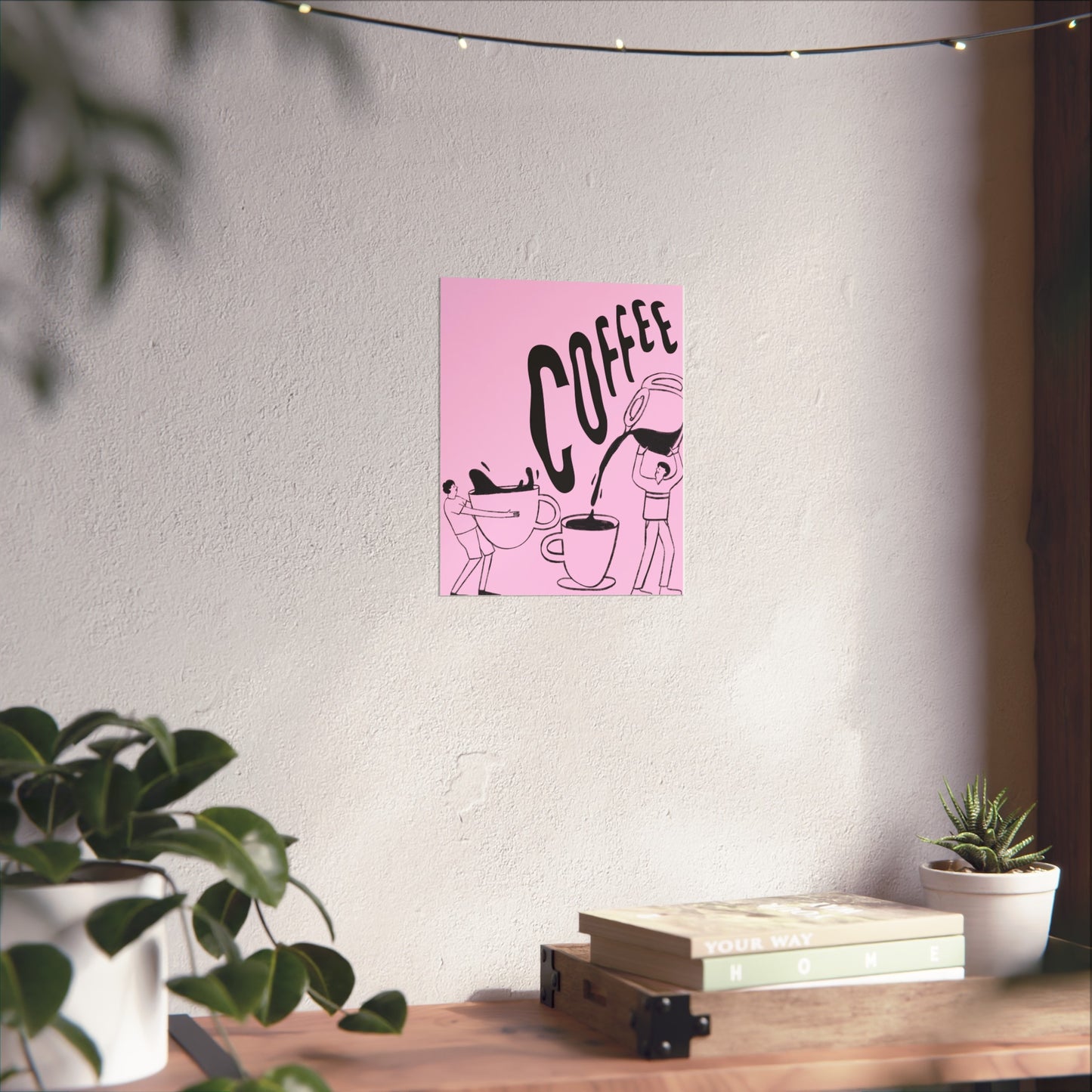 Coffee Fine Art Poster — Pink Caféculture Wall Art