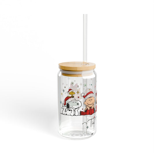 Charley Brown Christmas Sipper Glass — 16oz Holiday Beverage Tumbler