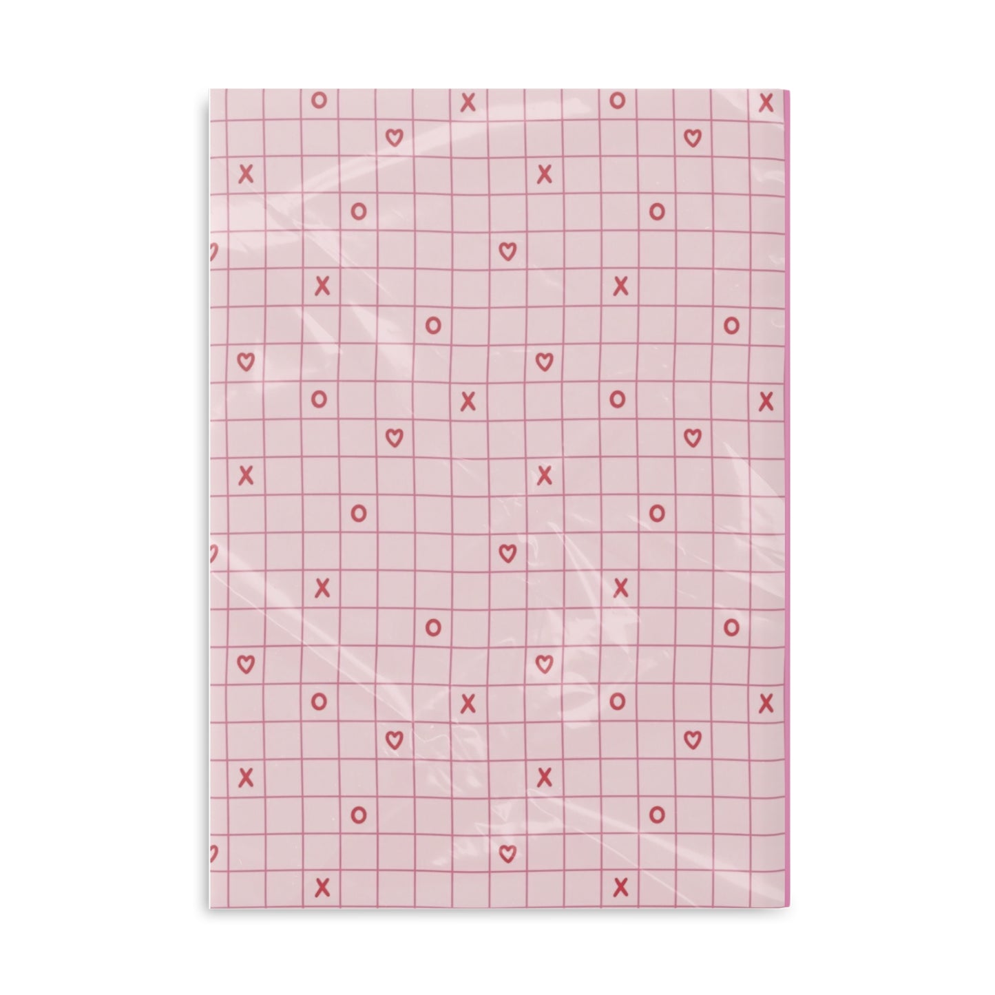 Cupids Grid Hardcover Notebook — Pink Heart Grid Journal with Cherub