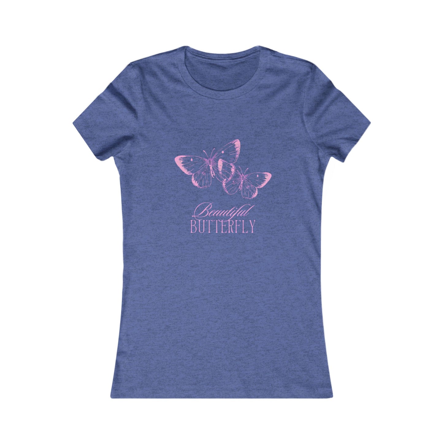 Butterfly Tee — "Beautiful Butterfly" Pink Graphic Women's Shirt