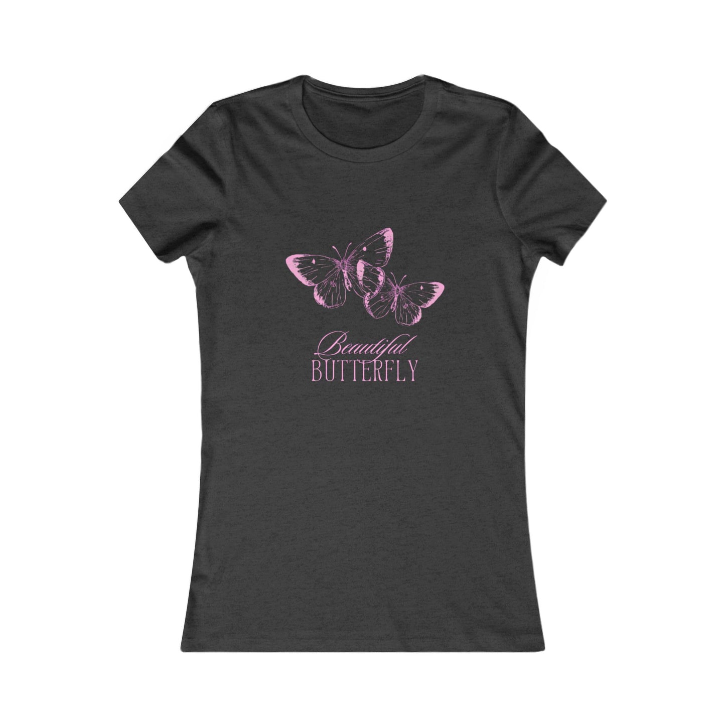Butterfly Tee — "Beautiful Butterfly" Pink Graphic Women's Shirt