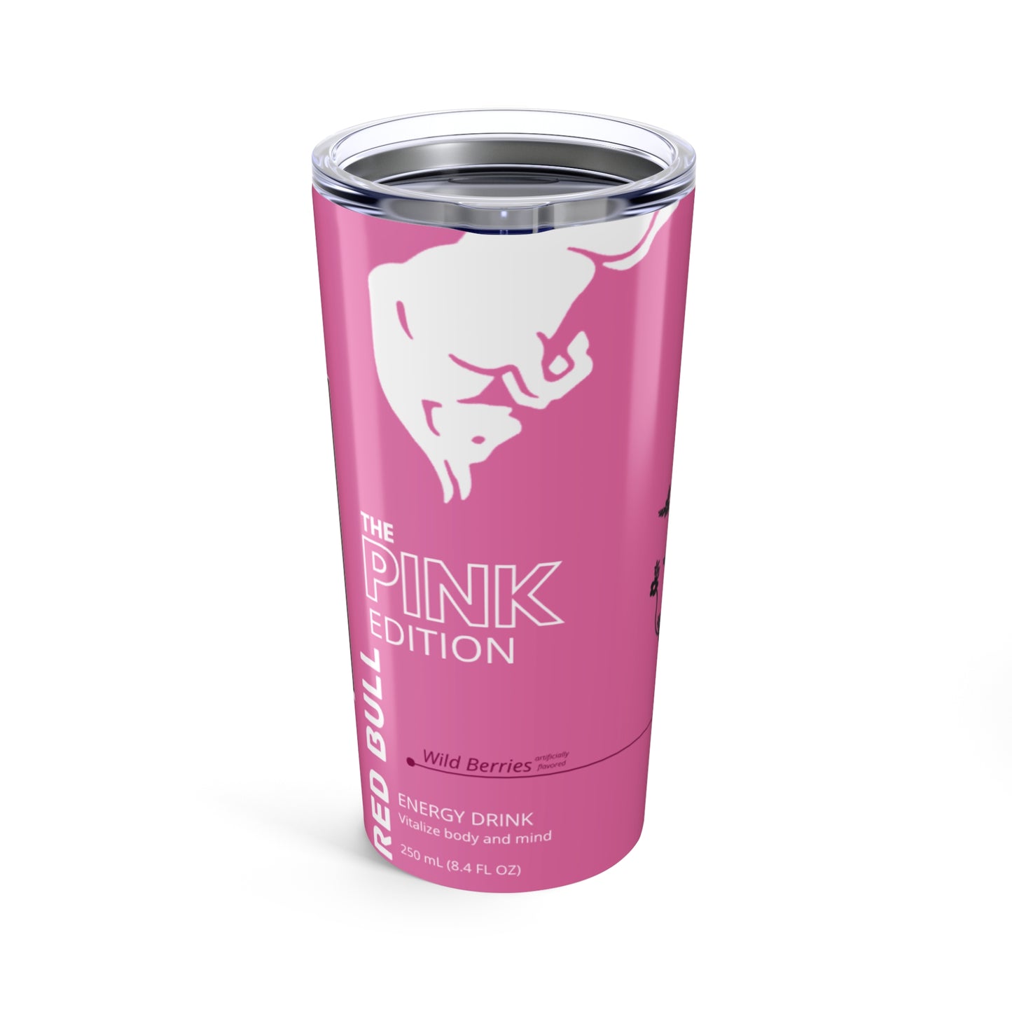 20oz Pink Energy Drink Tumbler — 'The Pink Edition' Wild Berries Insulated Cup