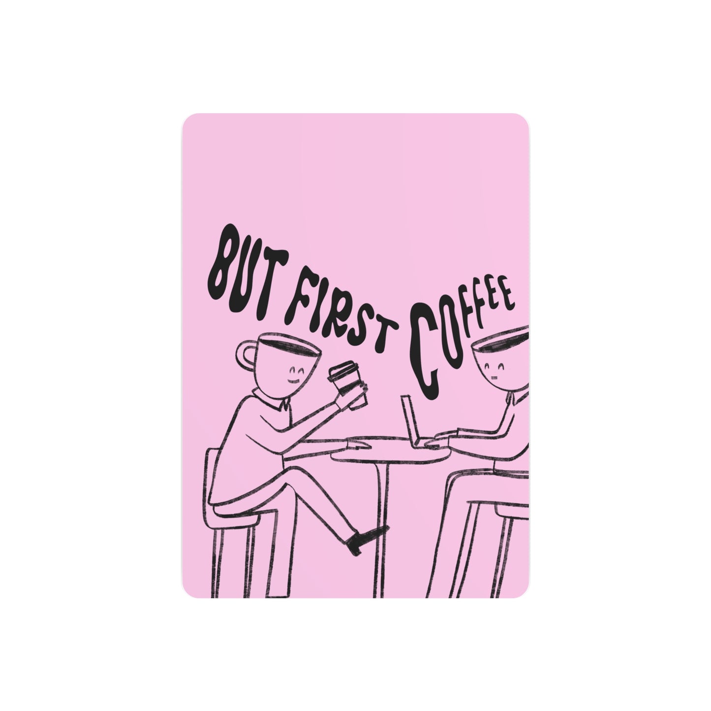 But First Coffee Metal Art Sign - Pink Café Wall Decor for Coffee Lovers