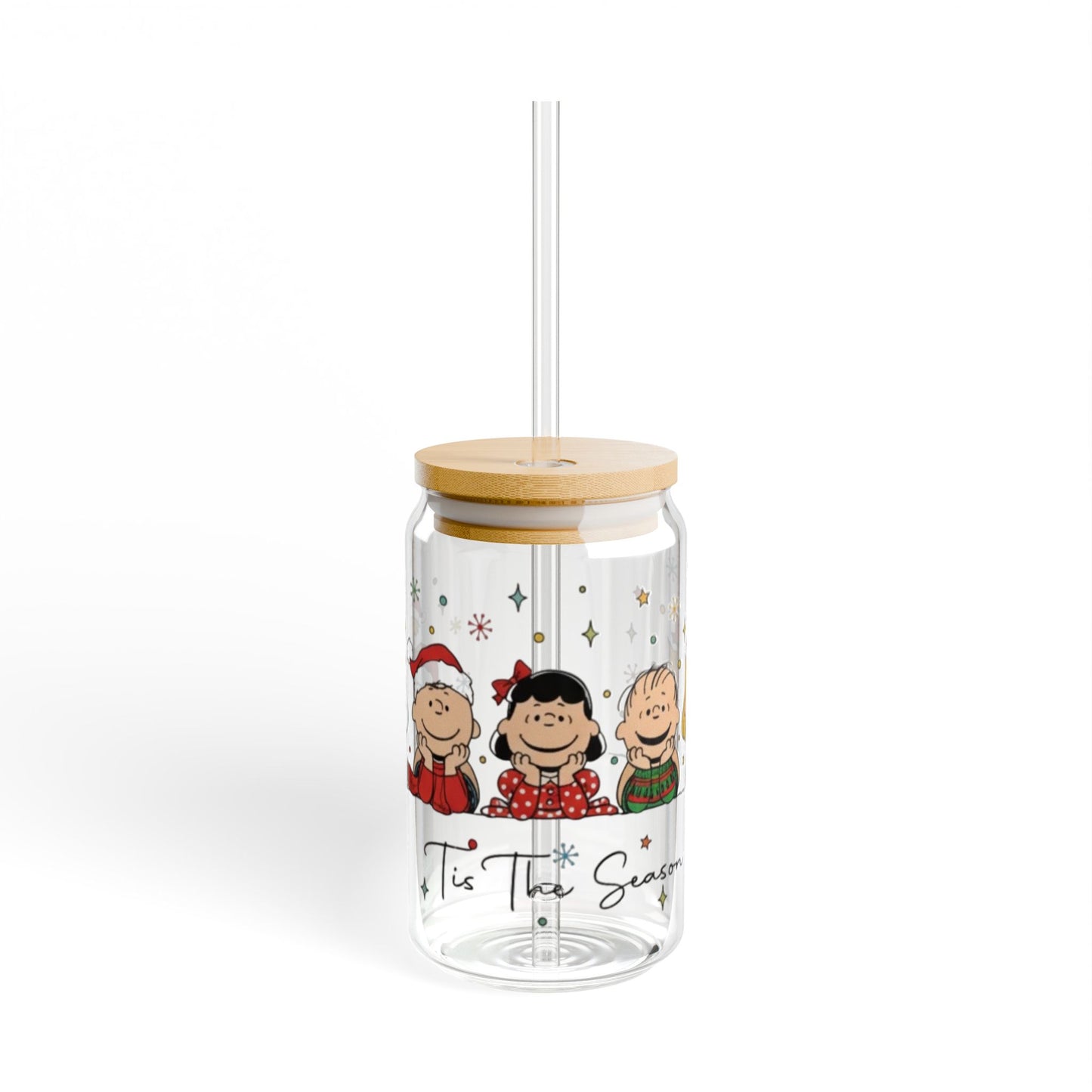 Charley Brown Christmas Sipper Glass — 16oz Holiday Beverage Tumbler