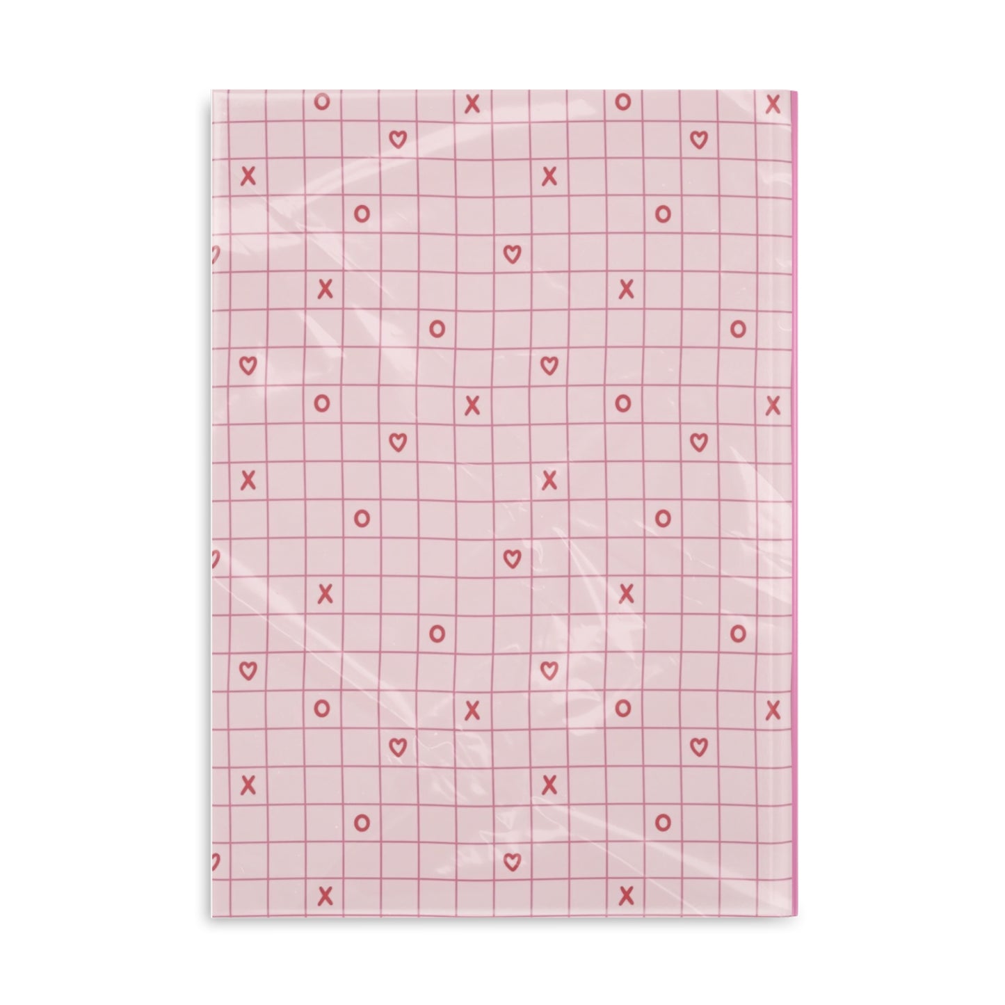 Cupids Grid Hardcover Notebook — Pink Heart Grid Journal with Cherub