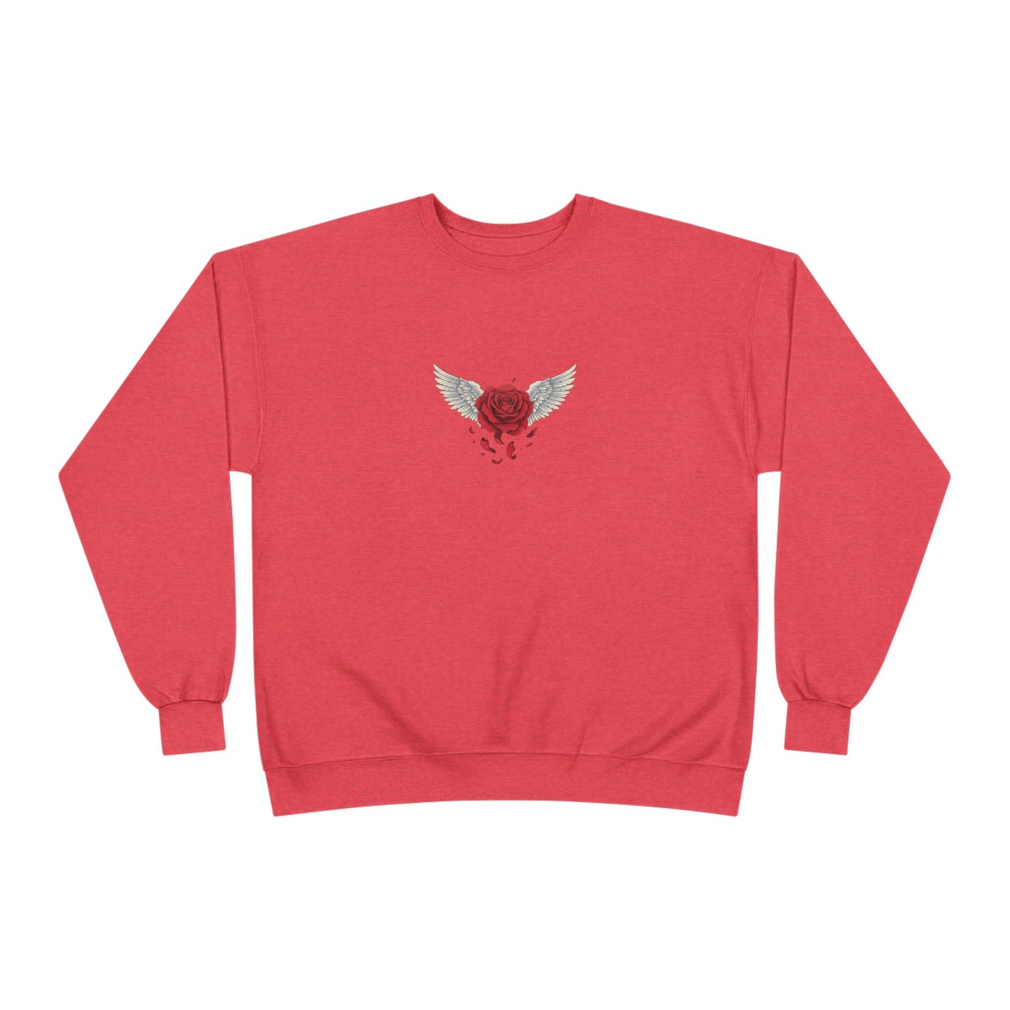 Crewneck Sweatshirt — Winged Heart Rose Chest Graphic