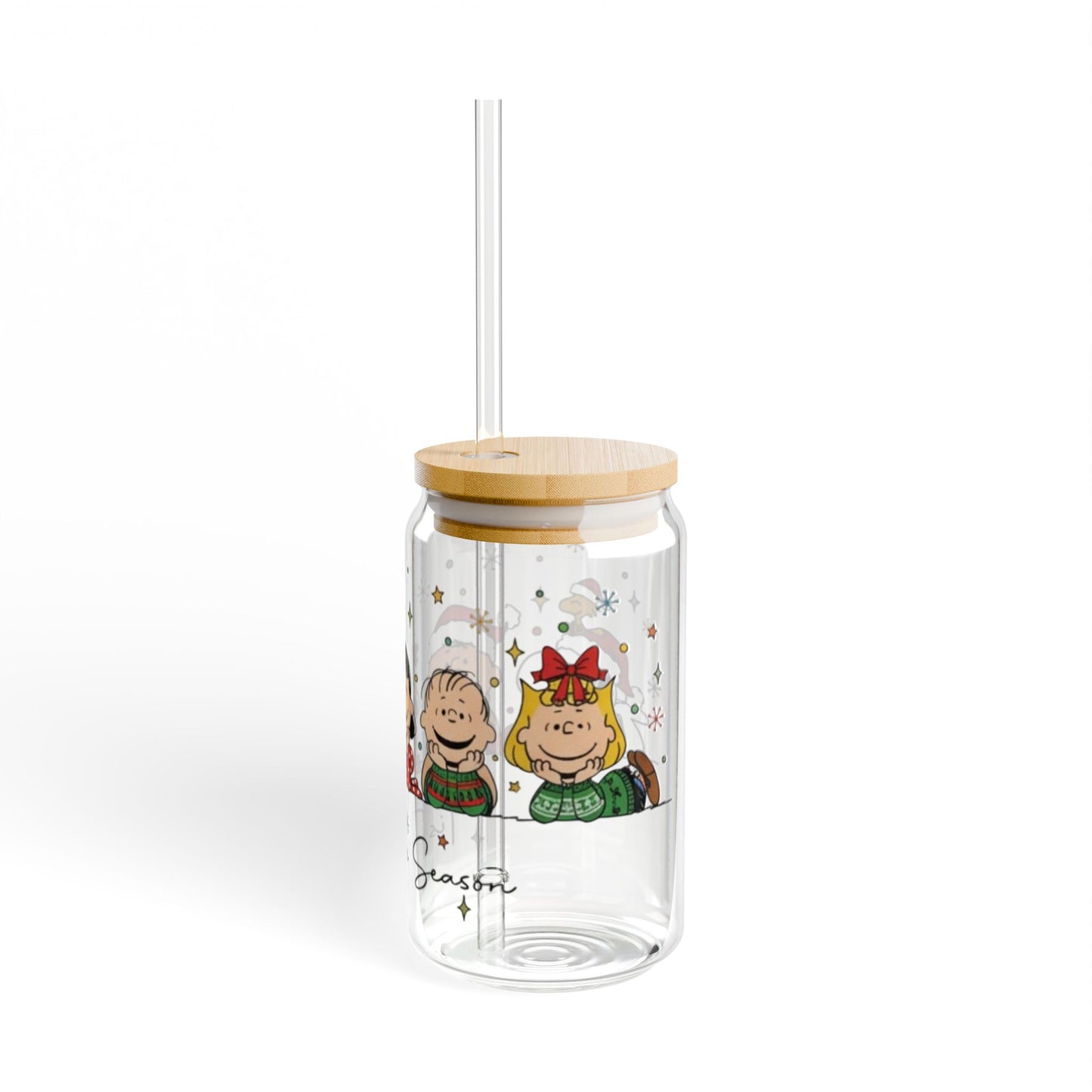 Charley Brown Christmas Sipper Glass — 16oz Holiday Beverage Tumbler