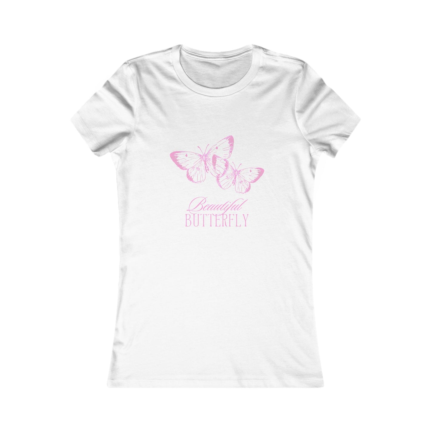 Butterfly Tee — "Beautiful Butterfly" Pink Graphic Women's Shirt