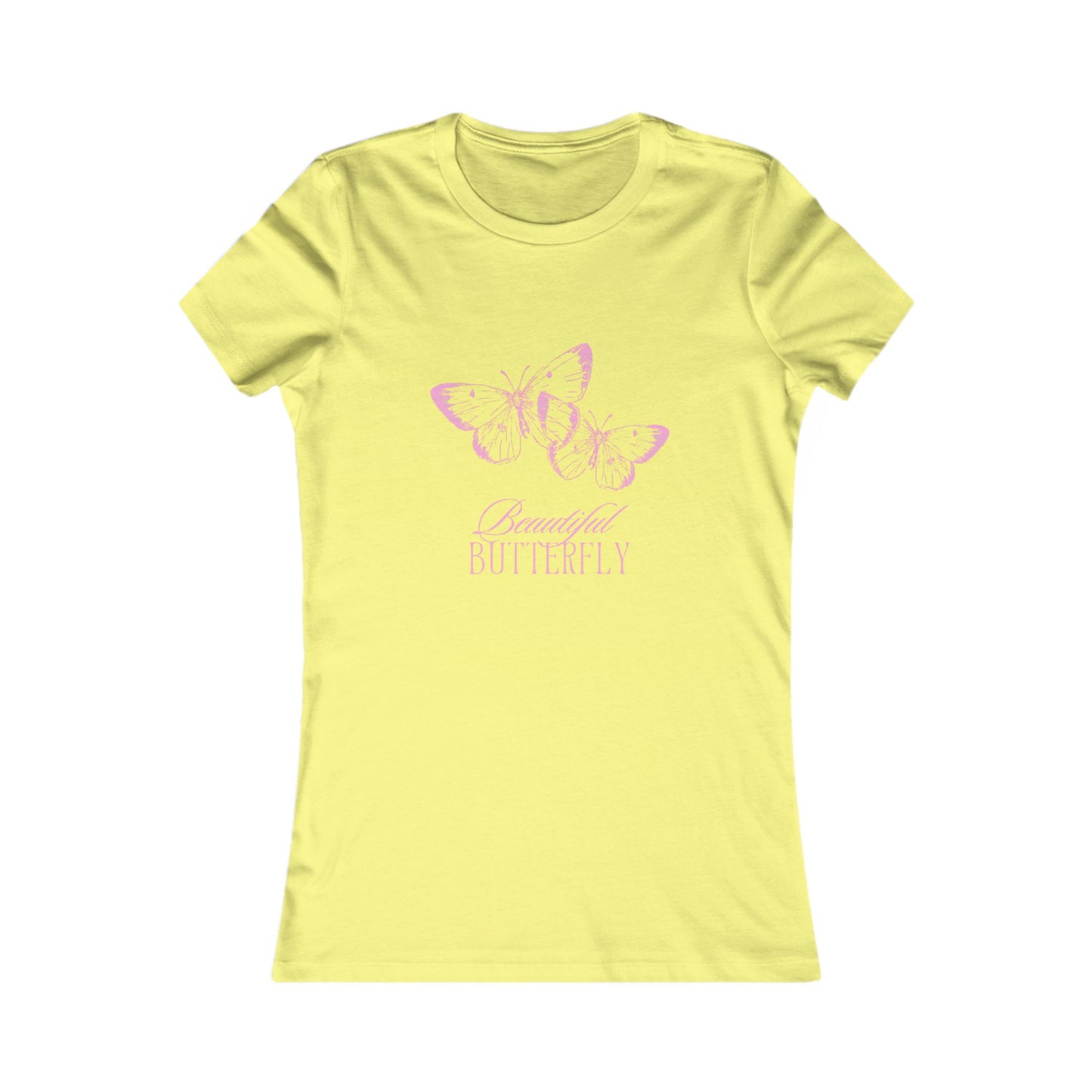 Butterfly Tee — "Beautiful Butterfly" Pink Graphic Women's Shirt