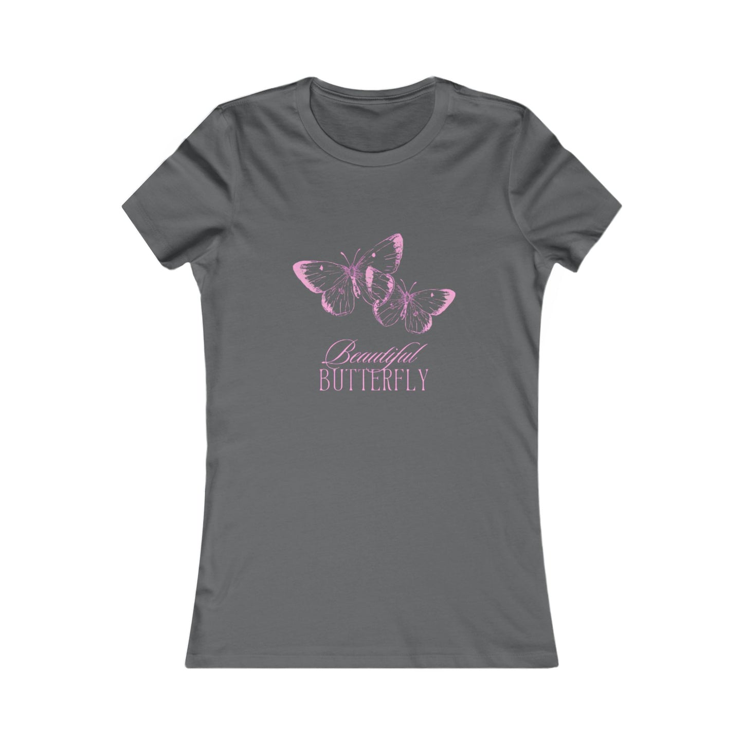 Butterfly Tee — "Beautiful Butterfly" Pink Graphic Women's Shirt