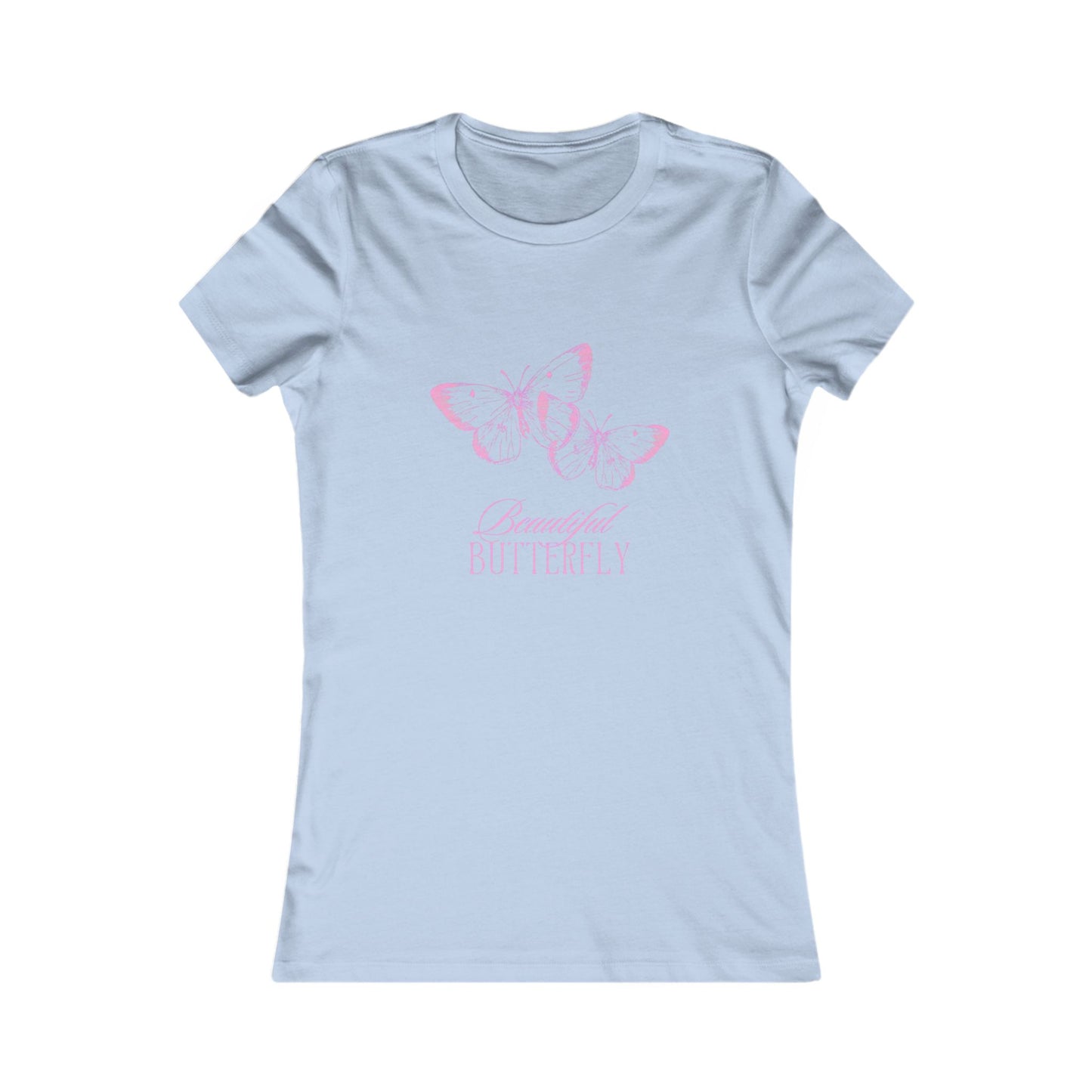 Butterfly Tee — "Beautiful Butterfly" Pink Graphic Women's Shirt