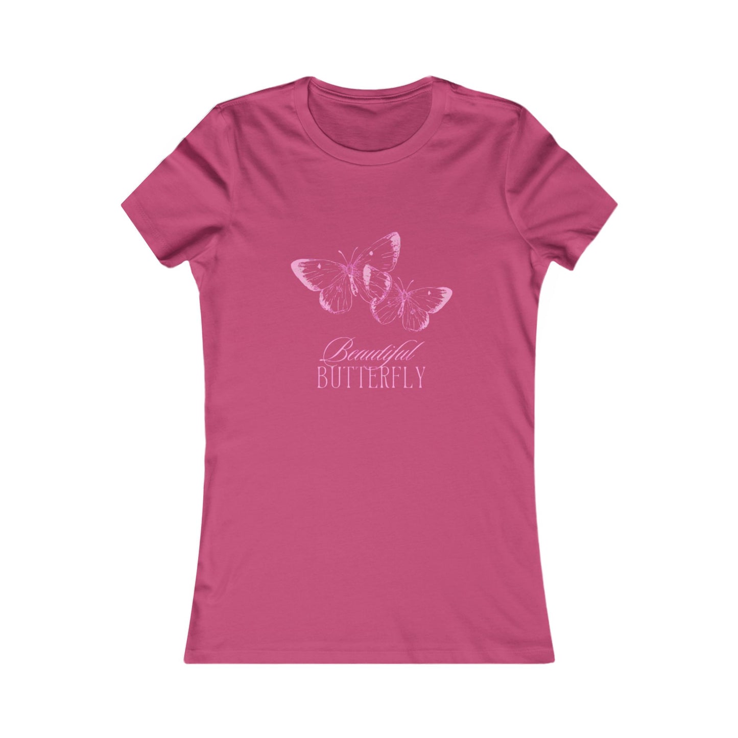 Butterfly Tee — "Beautiful Butterfly" Pink Graphic Women's Shirt