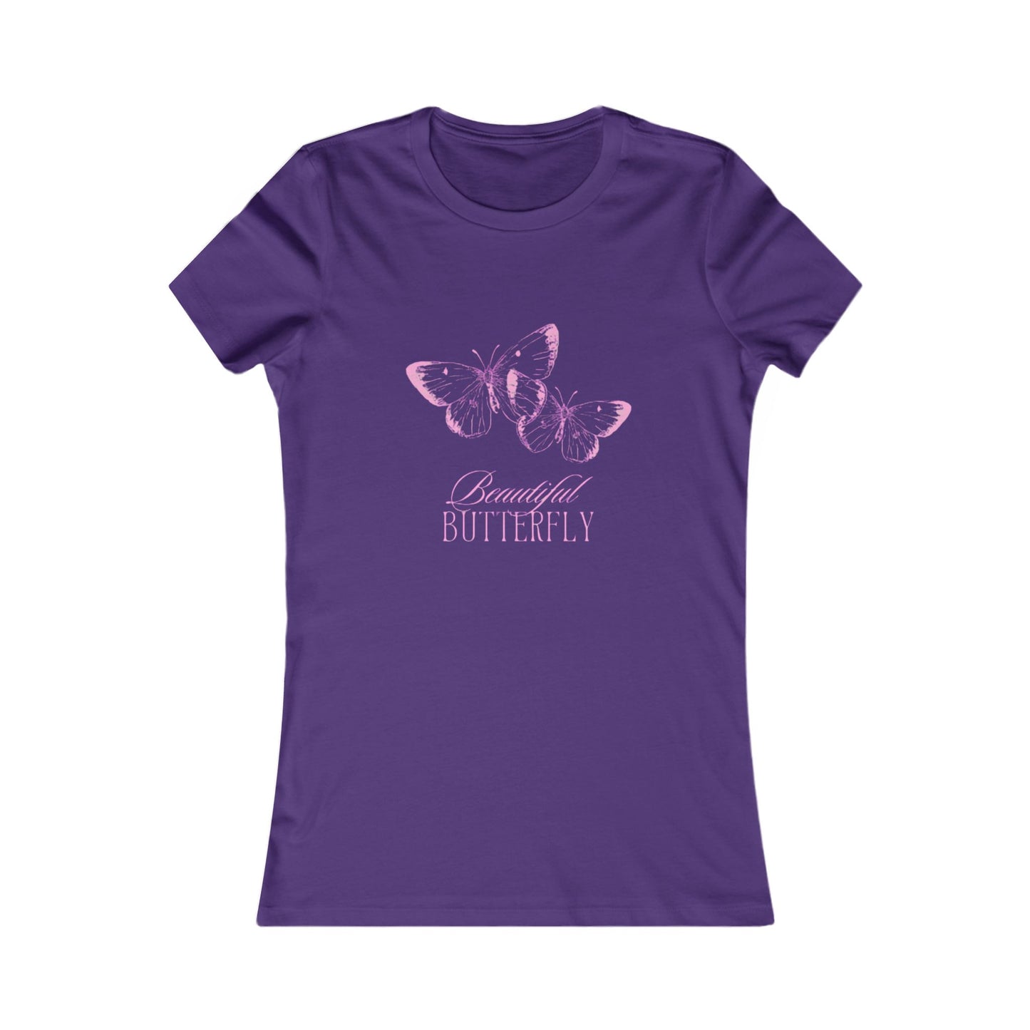Butterfly Tee — "Beautiful Butterfly" Pink Graphic Women's Shirt