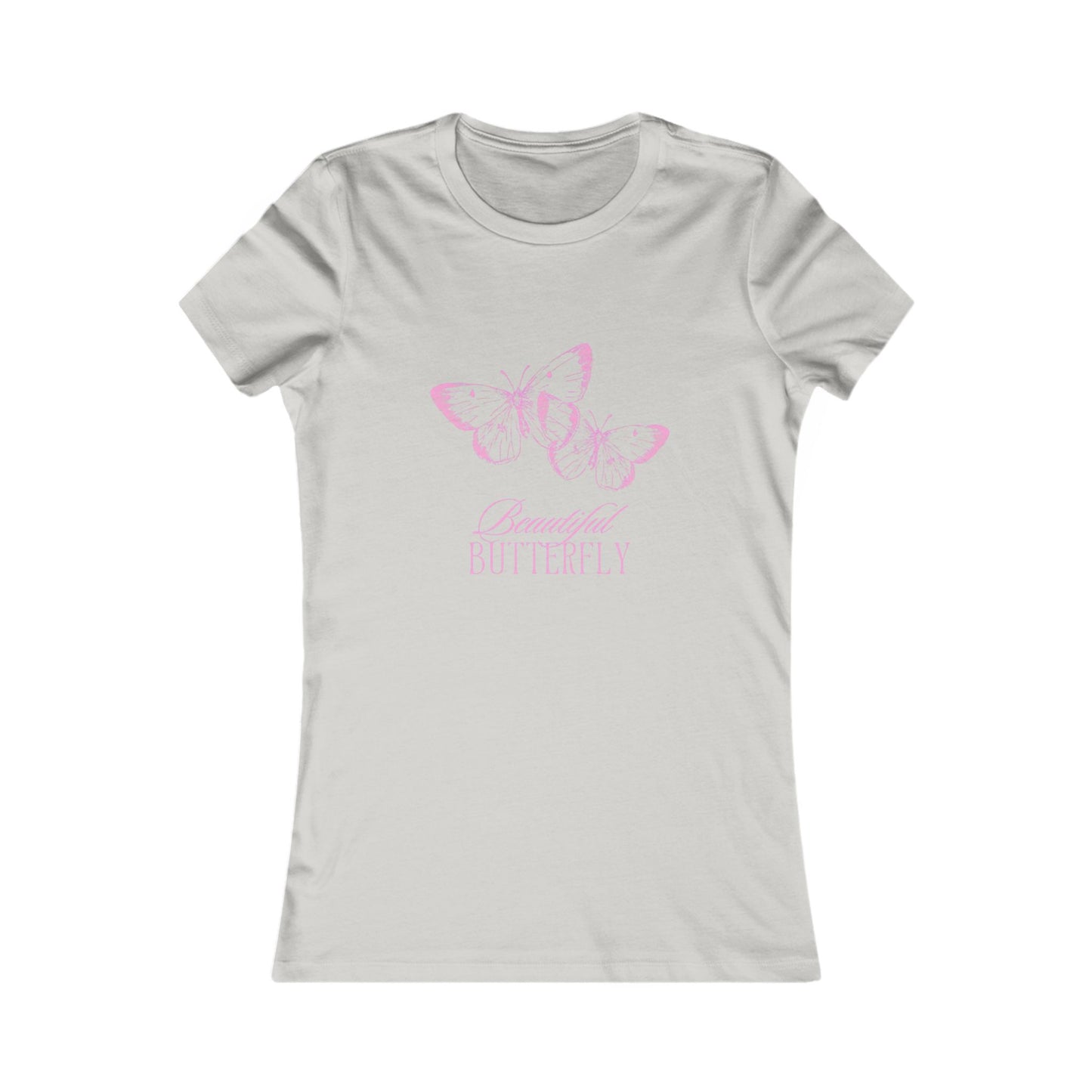 Butterfly Tee — "Beautiful Butterfly" Pink Graphic Women's Shirt