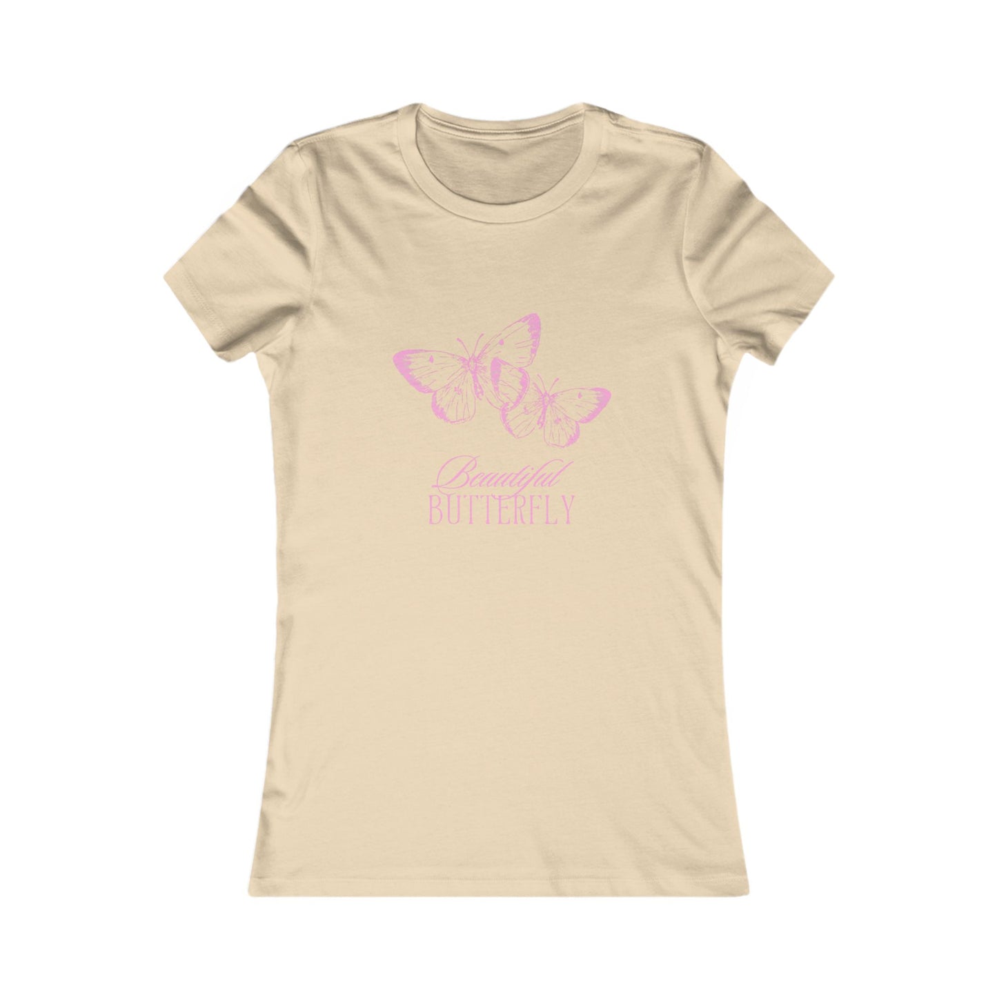 Butterfly Tee — "Beautiful Butterfly" Pink Graphic Women's Shirt