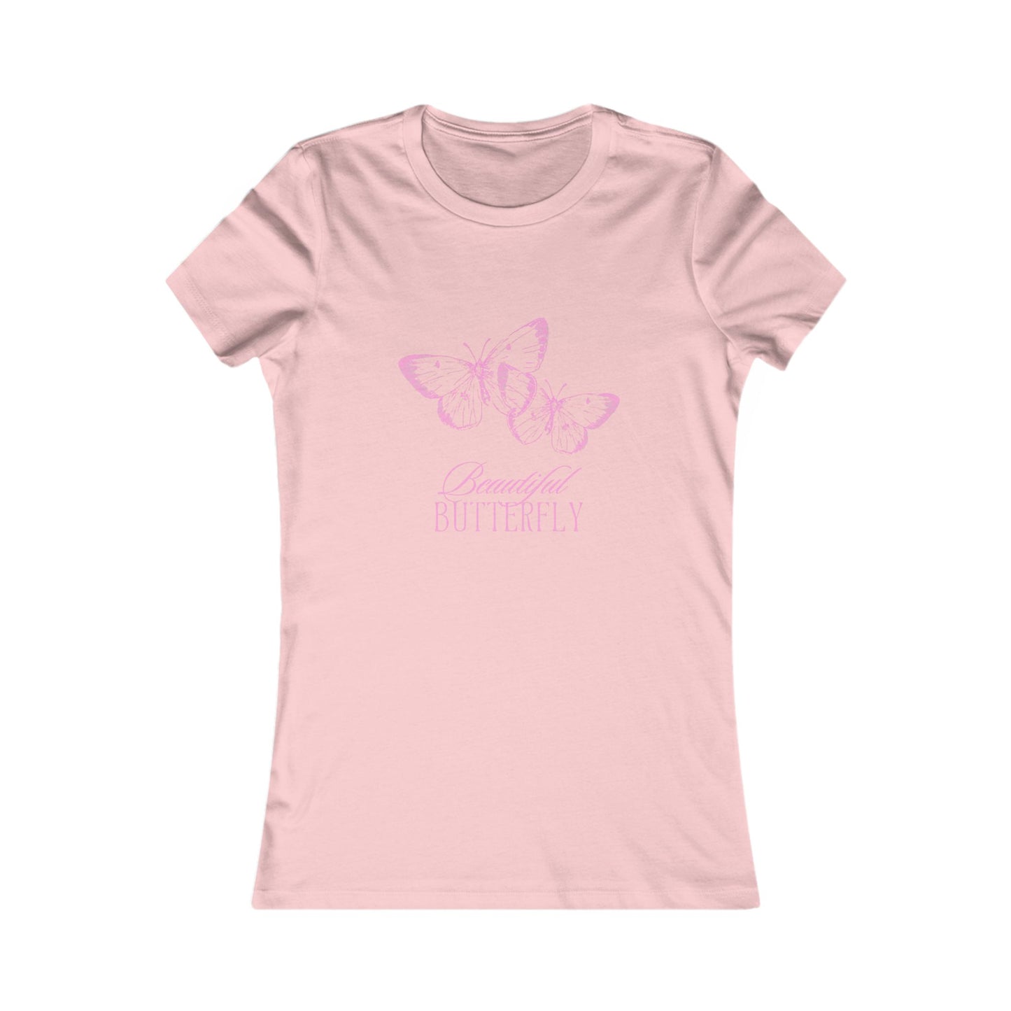 Butterfly Tee — "Beautiful Butterfly" Pink Graphic Women's Shirt