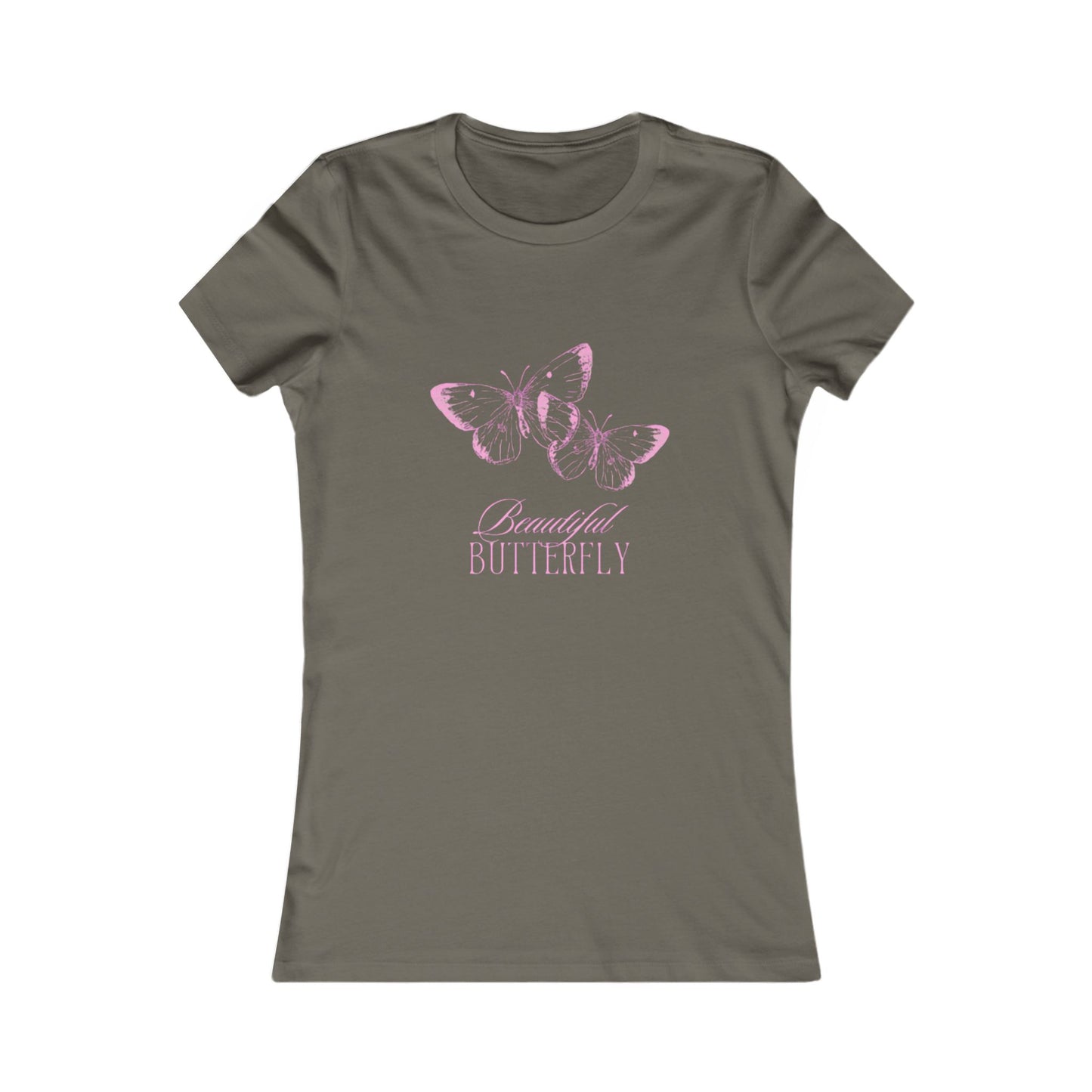 Butterfly Tee — "Beautiful Butterfly" Pink Graphic Women's Shirt
