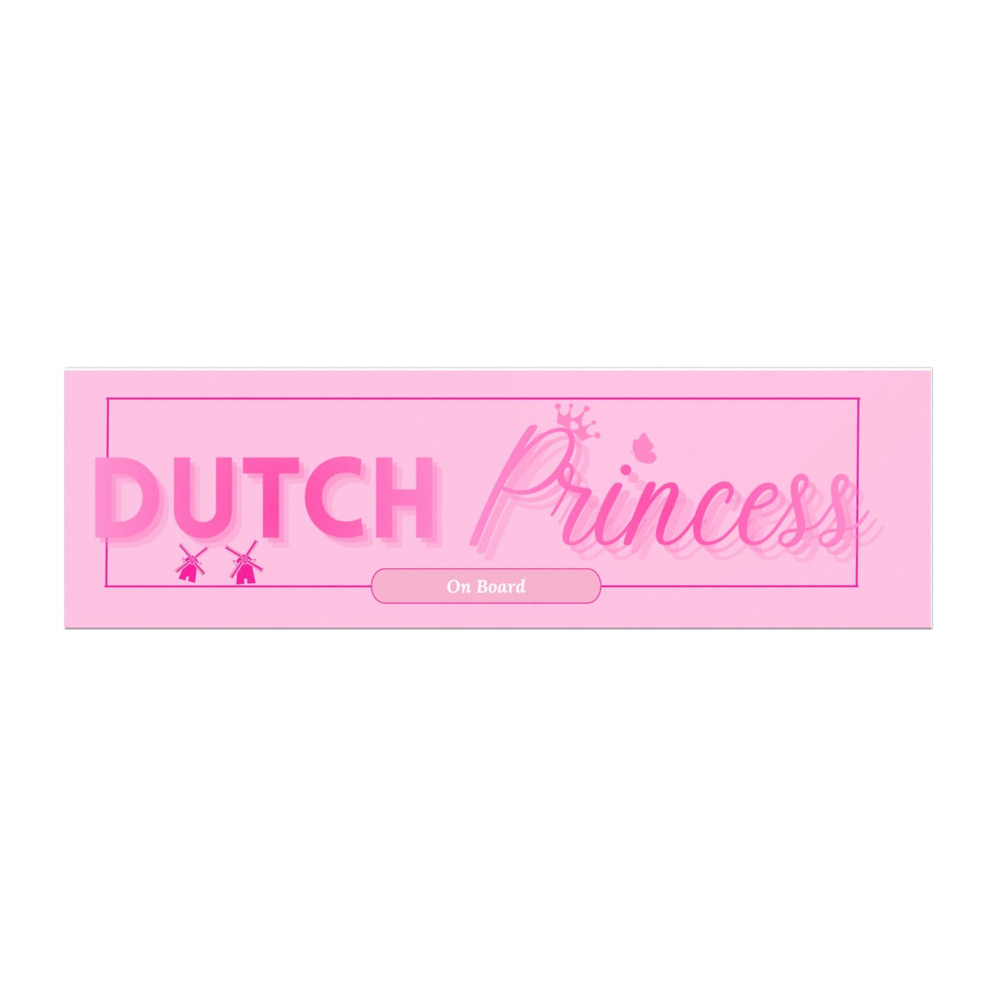 Dutch Princess Car Magnet — Pink 'On Board' DB inspired Vehicle Sign