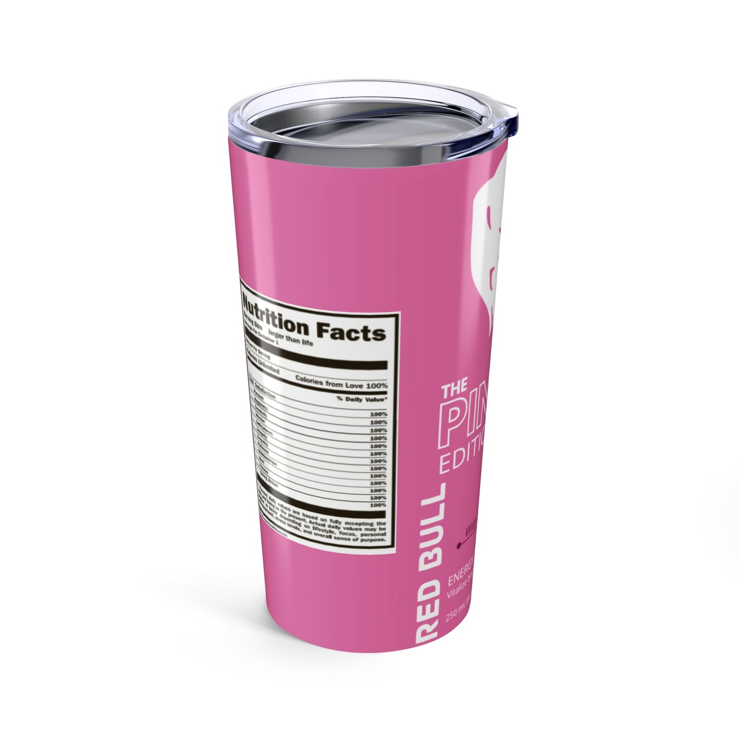 20oz Pink Energy Drink Tumbler — 'The Pink Edition' Wild Berries Insulated Cup