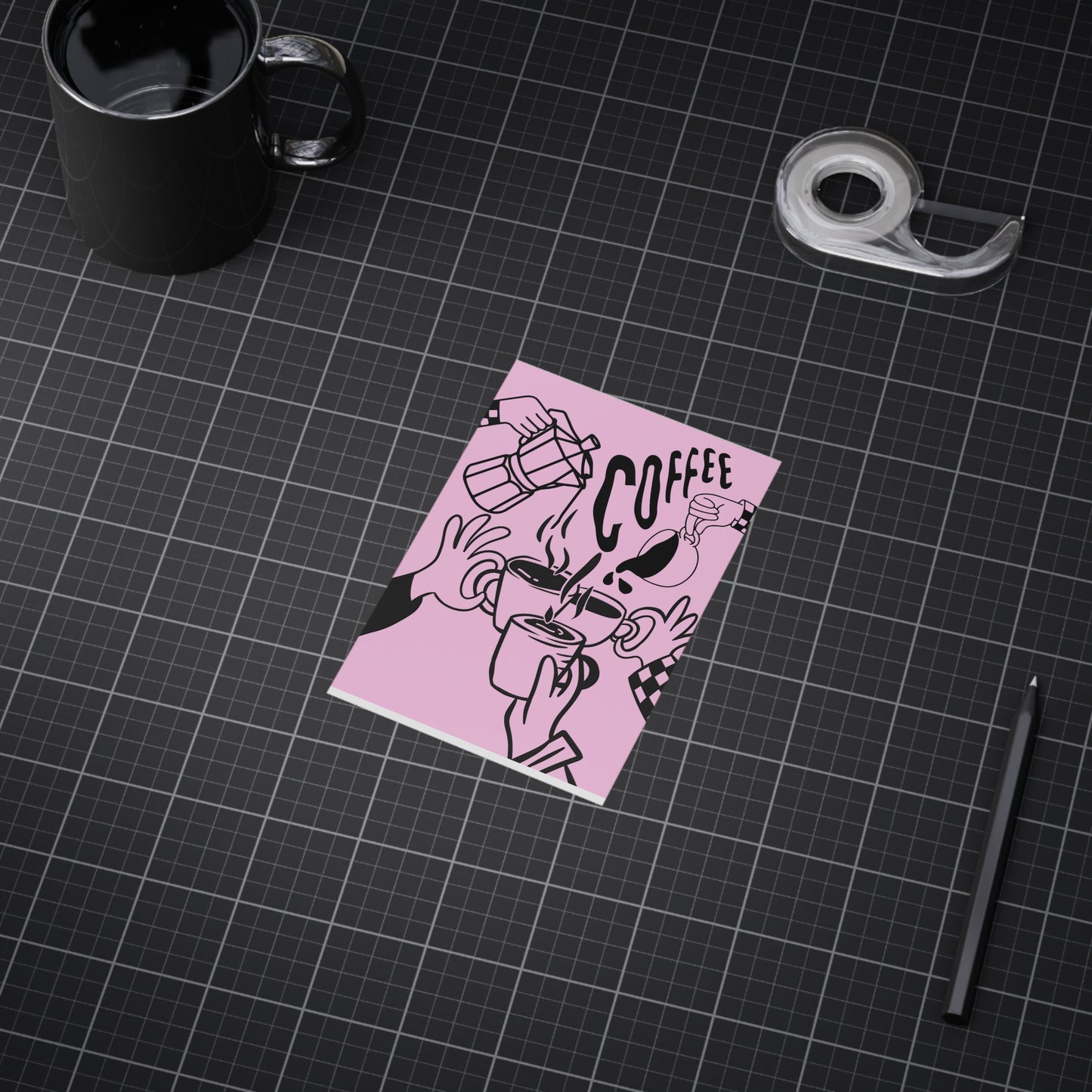 Coffee Cheers Print — Pink Coffee Art Poster